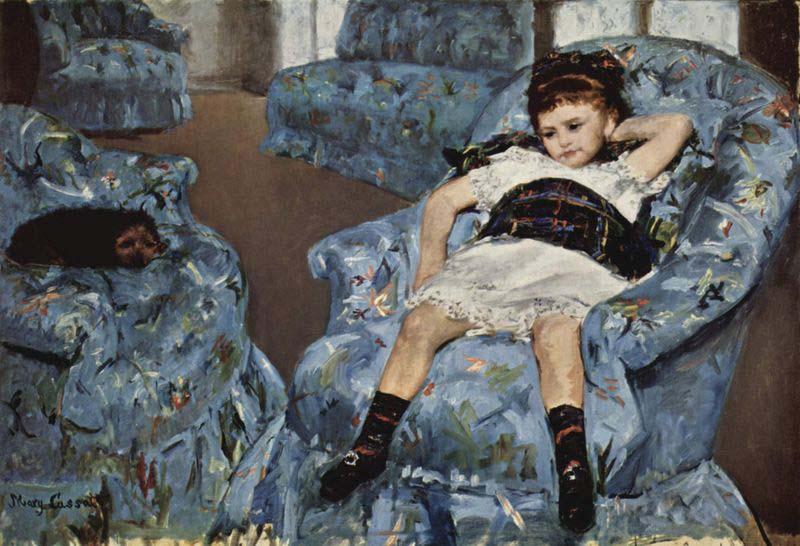 Mary Cassatt Little Girl in a Blue Armchair